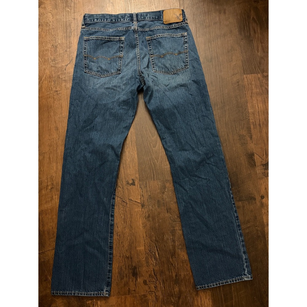 American Eagle Mens Straight Leg Jeans 32x34 Medium Wash Blue Denim 100% Cotton - Picture 5 of 6